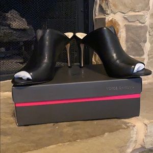 Black Peep Toe Mule